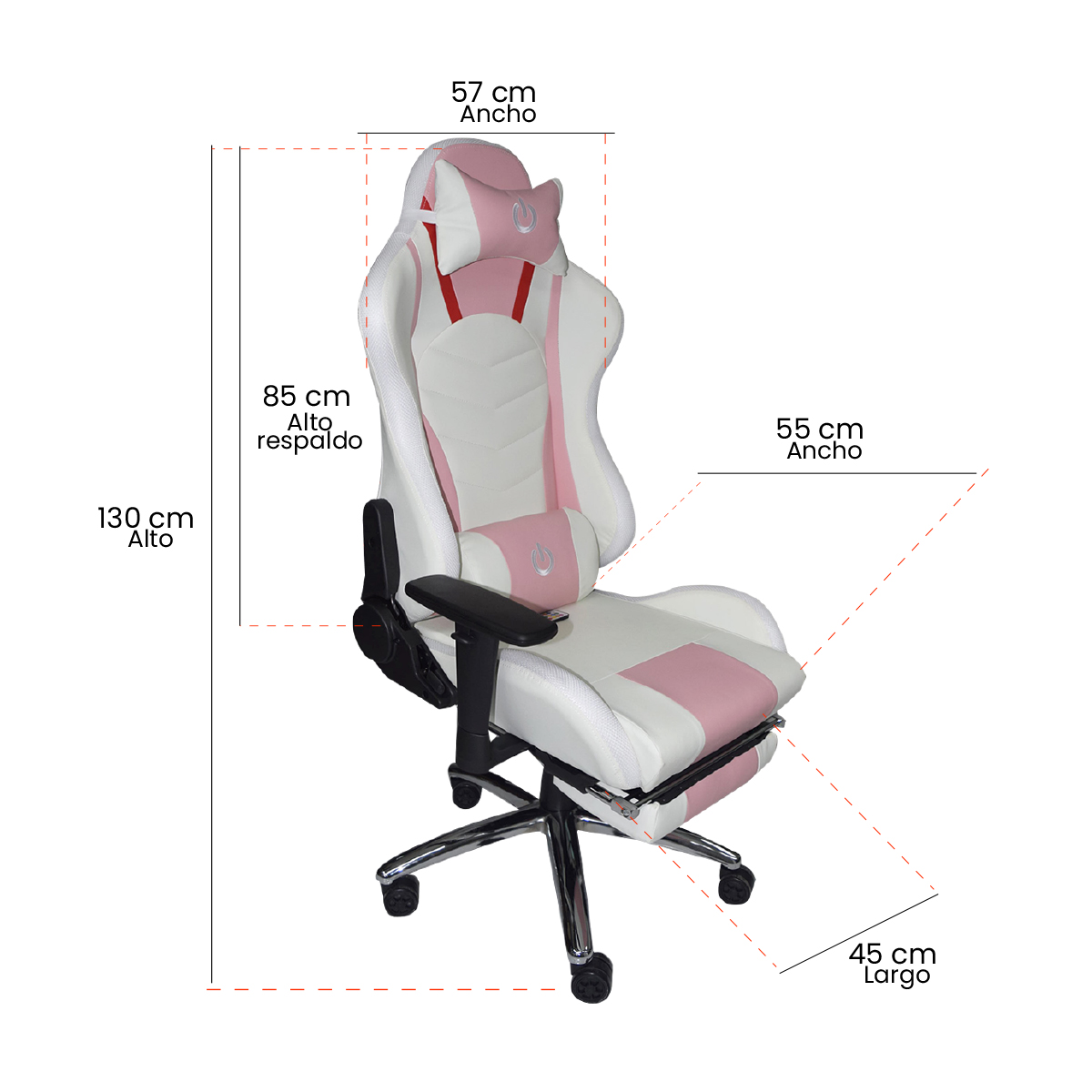 Silla Gamer Reclinable Rgb Reposa Pies Video Juegos