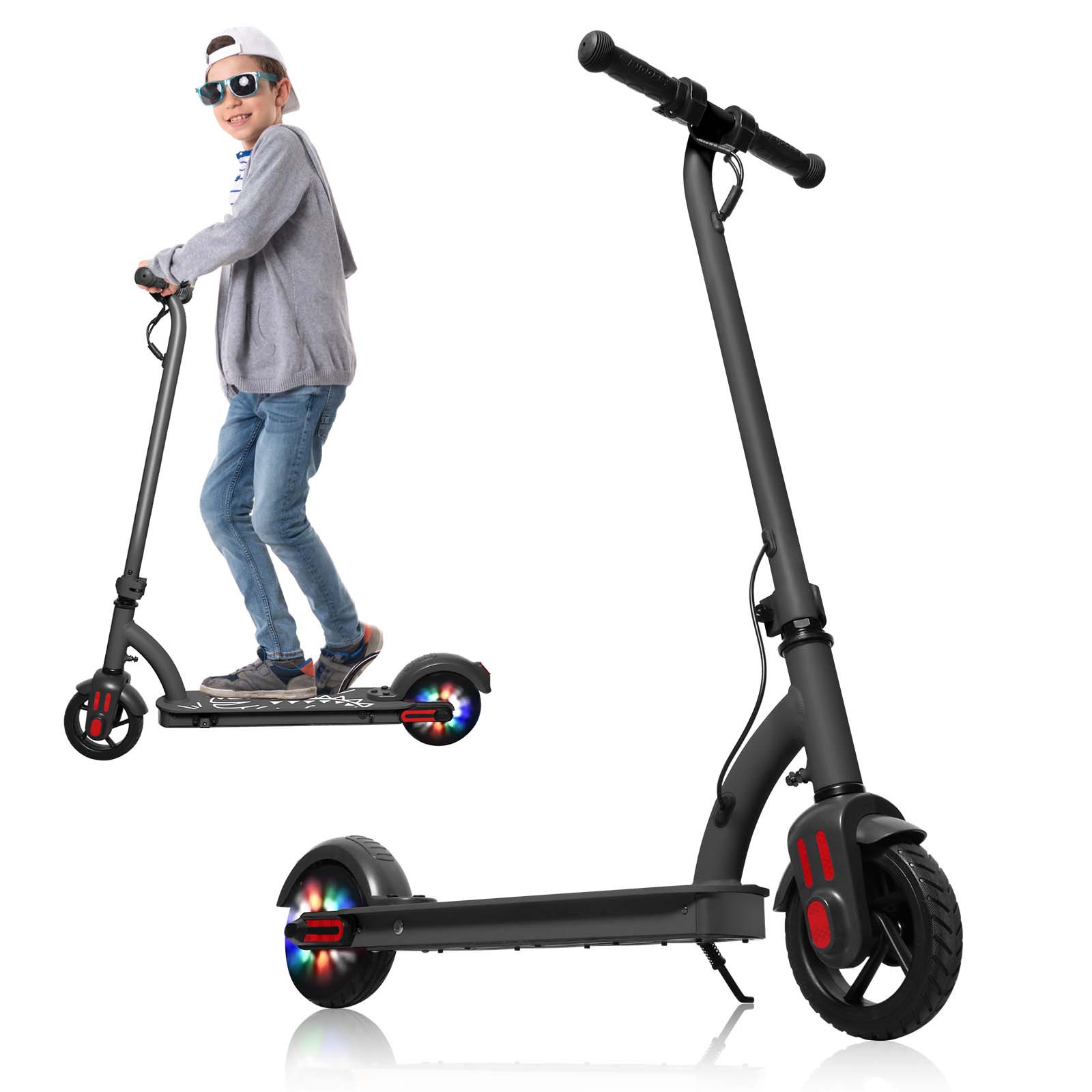 Scooter Eléctrico Honey Whale Para Niños 100w E6 Gris.