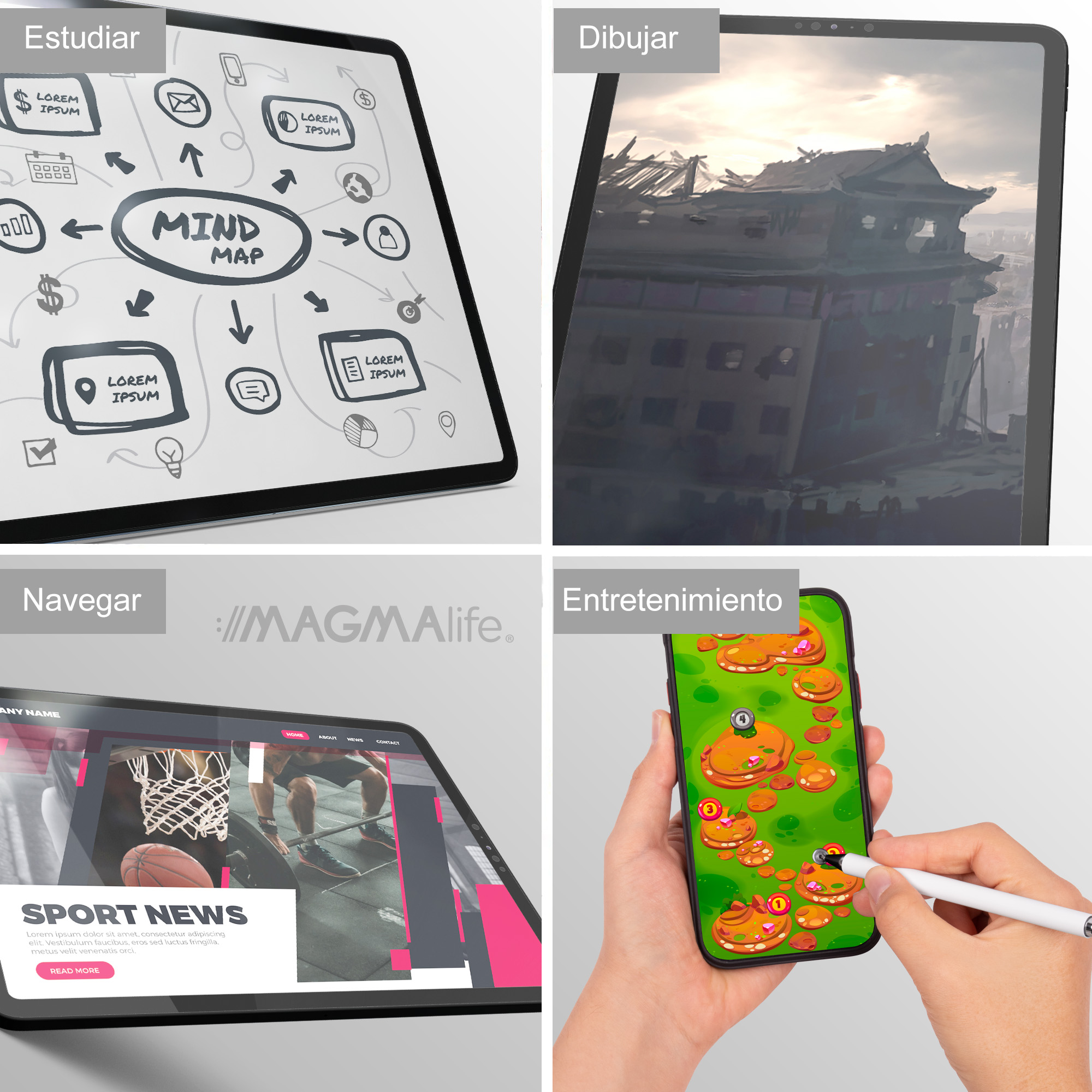 Stylus Pen, Pluma para Pantalla Táctil, Perfecta para Celulares y Tabletas, Pluma con 3 Puntas, Lápiz Stylus (2 Puntas de Repuesto)