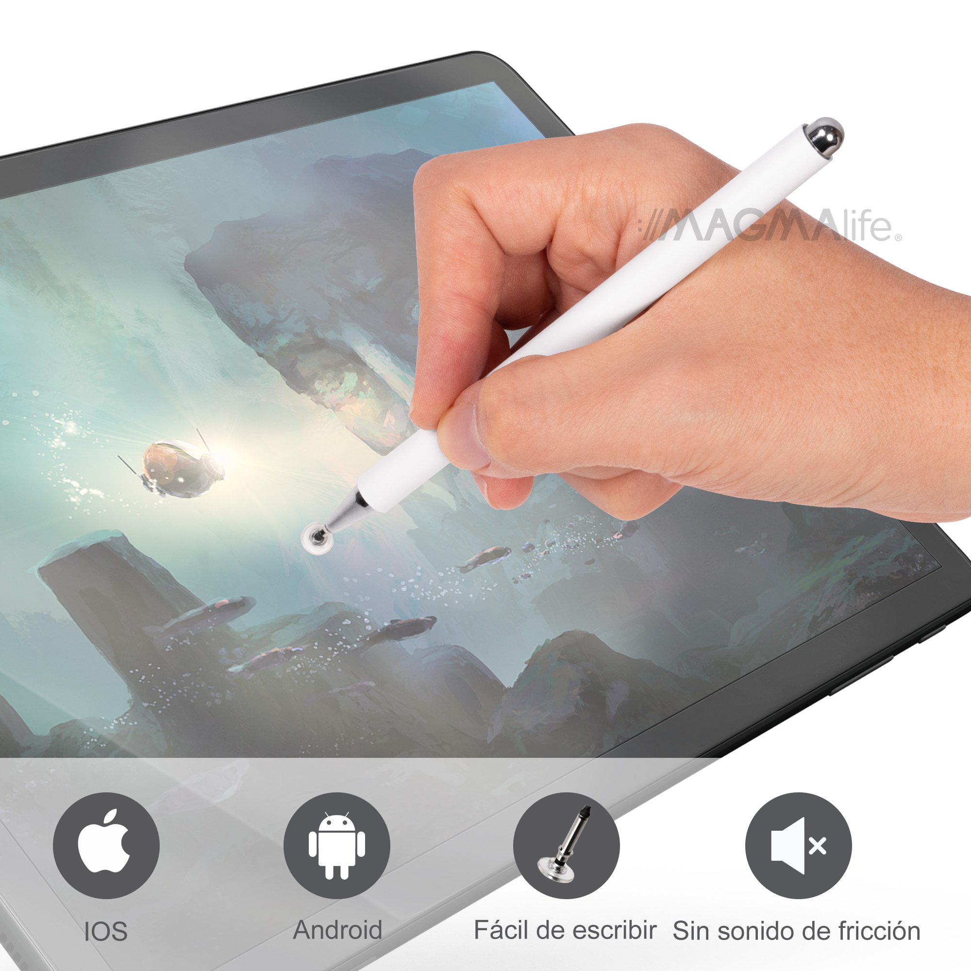 Stylus Pen, Pluma para Pantalla Táctil, Perfecta para Celulares y Tabletas, Pluma con 3 Puntas, Lápiz Stylus (2 Puntas de Repuesto)