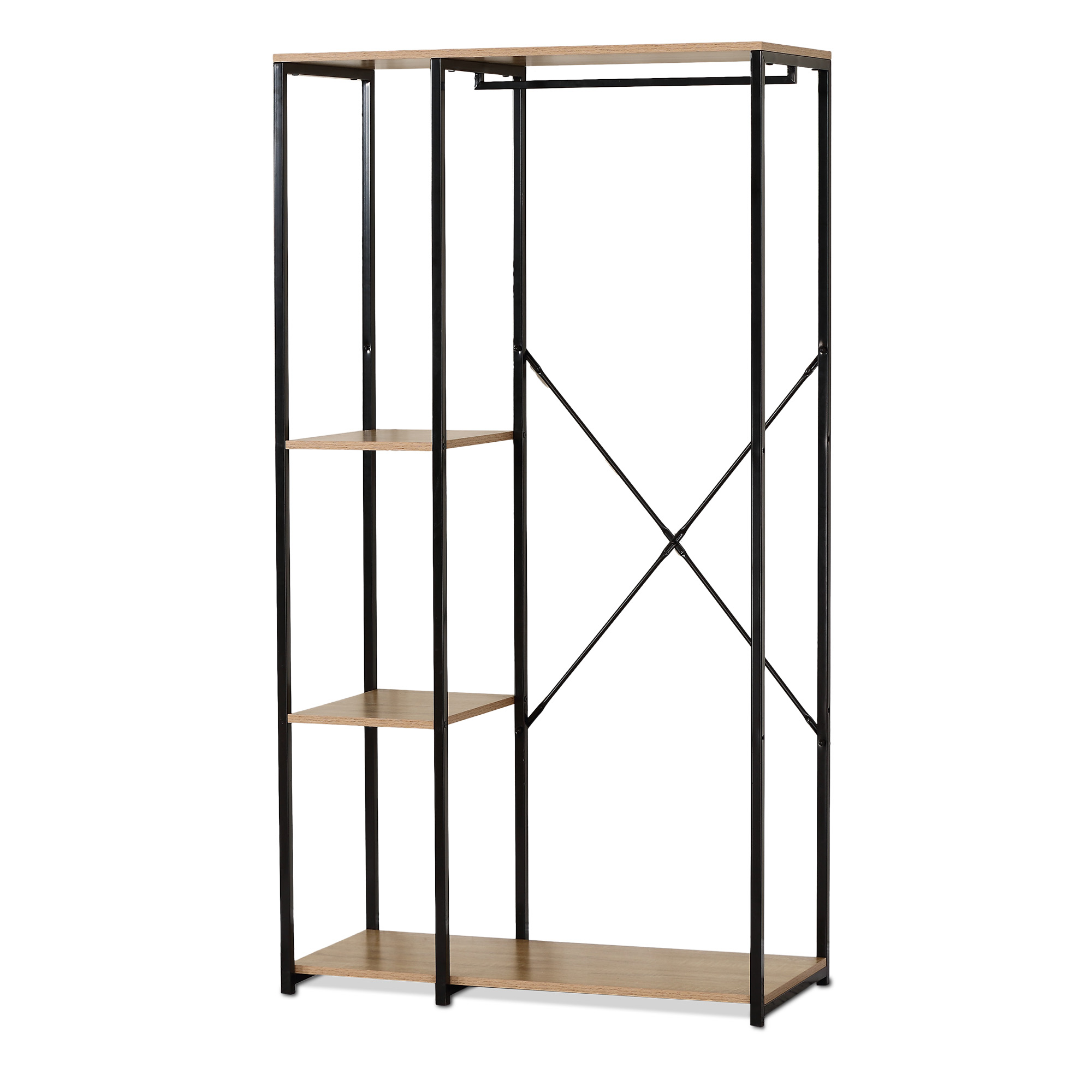 Perchero de Metal con Entrepaños Tipo Madera Magma Life