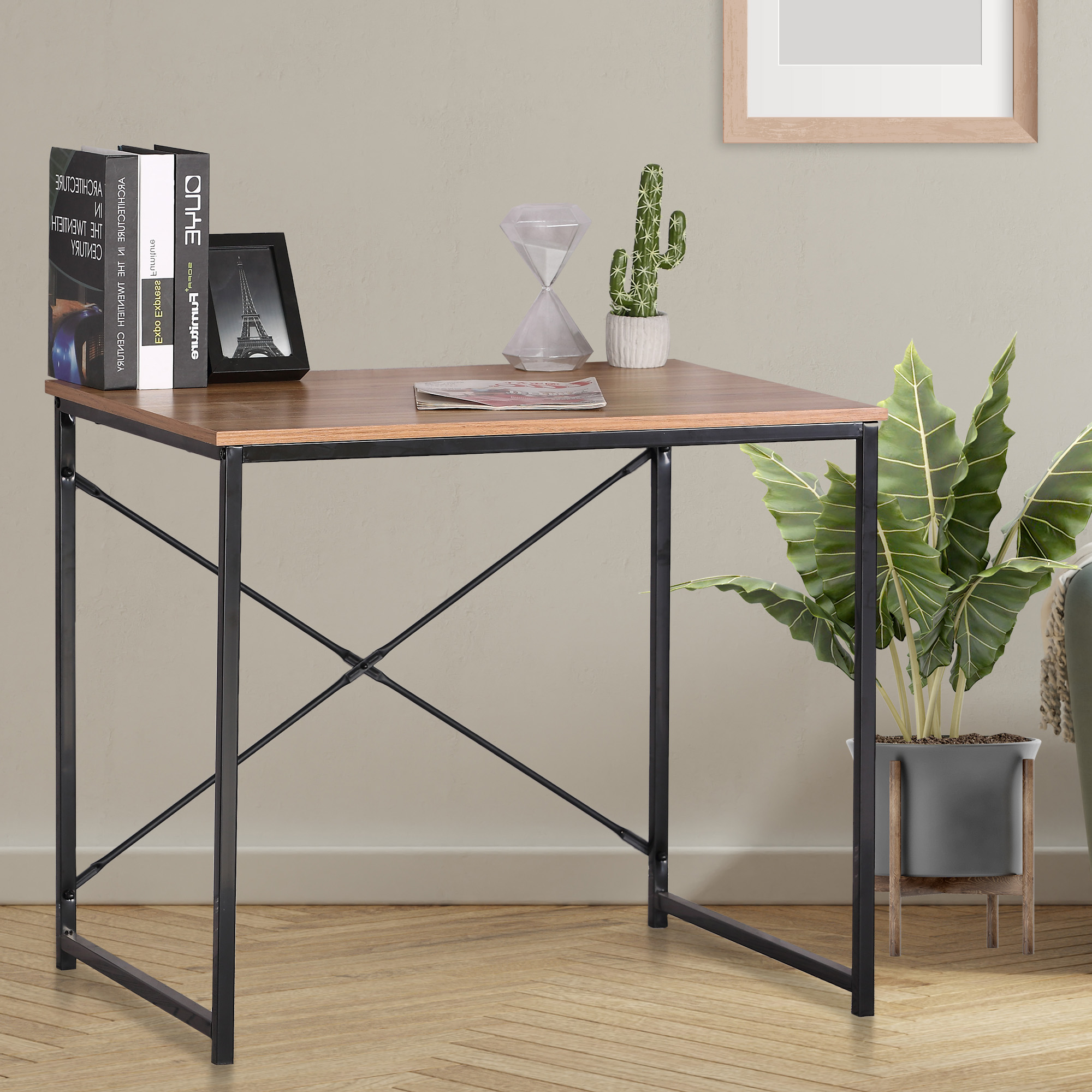 Escritorio de Metal y Acabados Tipo Madera Magma Life