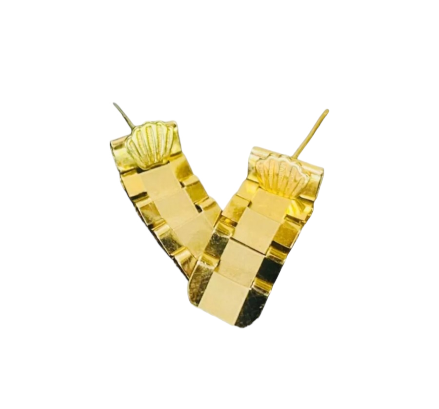 Hermosos Aretes Tipo Baby Rolex 14 Kilates + Obsequio.