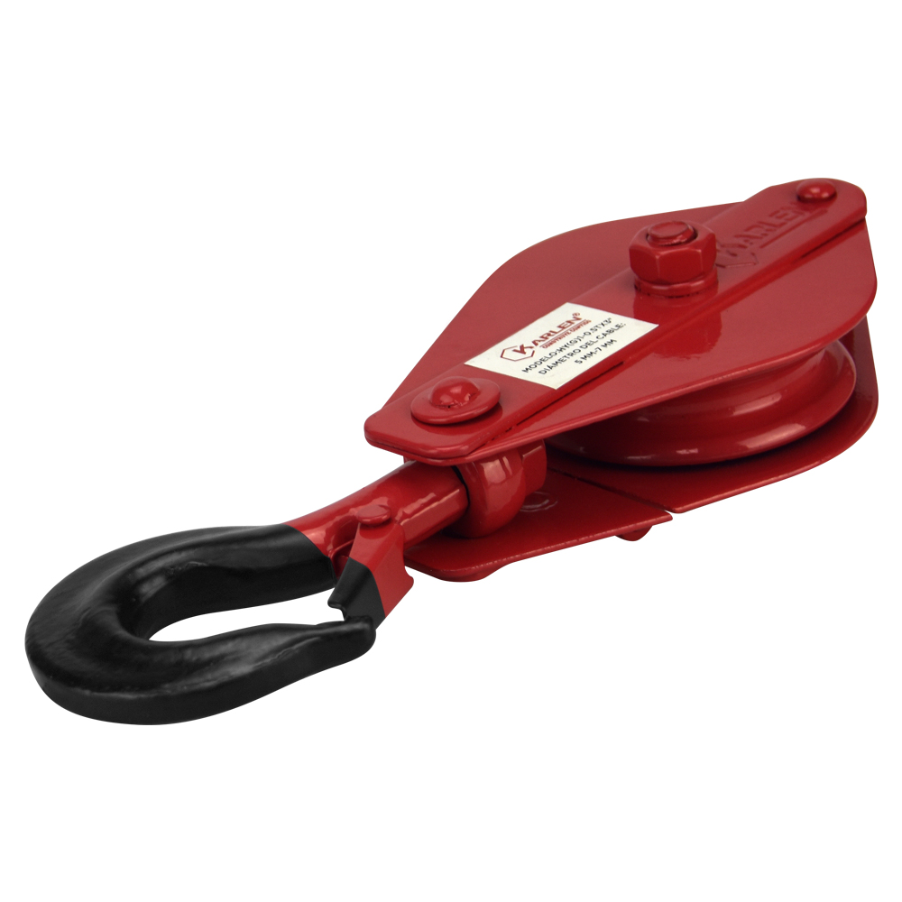Garruchas Sencillas Con Bisagra Polea Polipasto de Acero Ideal para trabajos difíciles Permite izar cargas ligeras manteniendo la seguridad Diámetro del cuerpo 3 Pulgadas Cap. De carga .50 Toneladas Diámetro polea 98 cm