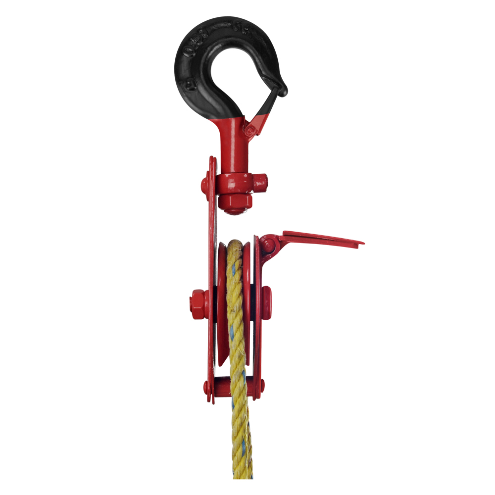 Garruchas Sencillas Con Bisagra Polea Polipasto de Acero Ideal para trabajos difíciles Permite izar cargas ligeras manteniendo la seguridad Diámetro del cuerpo 3 Pulgadas Cap. De carga .50 Toneladas Diámetro polea 98 cm