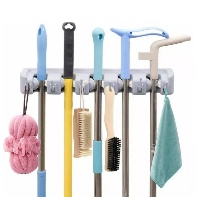  Porta Escobas Organizador De Escobas 5 Espacios Y Ganchos