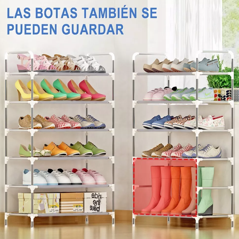 Zapatera Organizador Acero Inoxidable Capacidad 18 Pares de Zapatos 6 Niveles