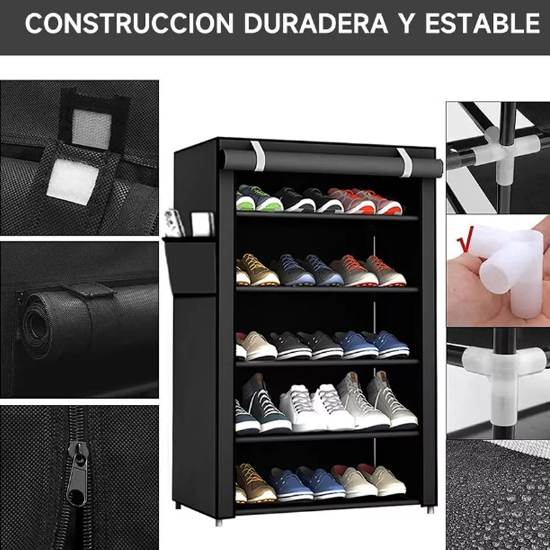 Zapatera De Closet Organizador Zapatos 5 Niveles Marco Metal