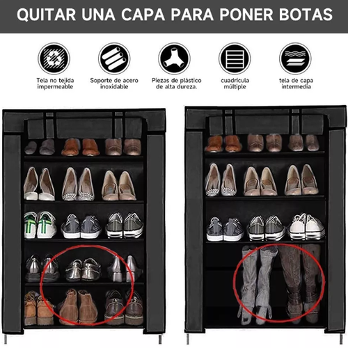 Organizador Zapatos 5 Niveles Estantes Zapatero Plastico