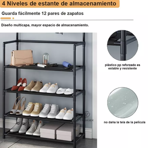 UNZIPE Zapatero para entrada, 6 cubos de 12 niveles, armario de  almacenamiento de zapatos de 24 pares de plástico, organizador de zapatos