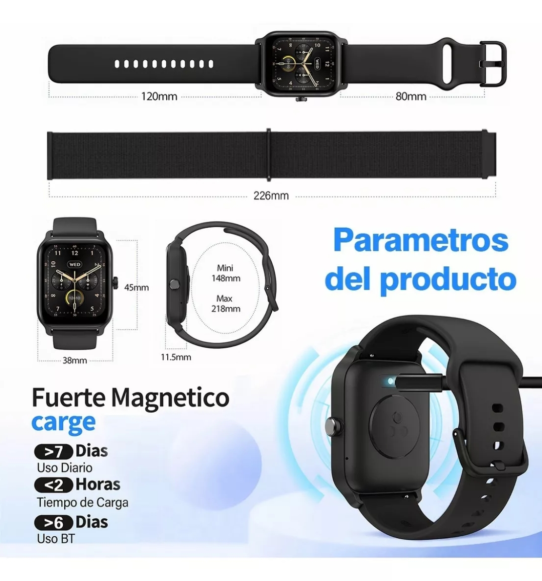 Smartwatch 1.8'' Reloj Inteligente Bluetooth Llamada Alexa