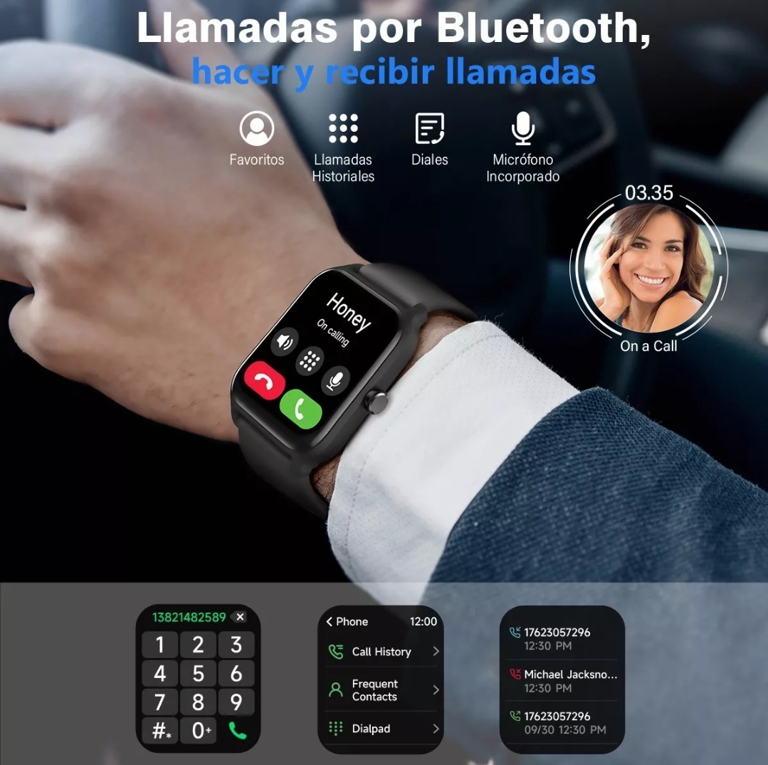 Smartwatch 1.8'' Reloj Inteligente Bluetooth Llamada Alexa
