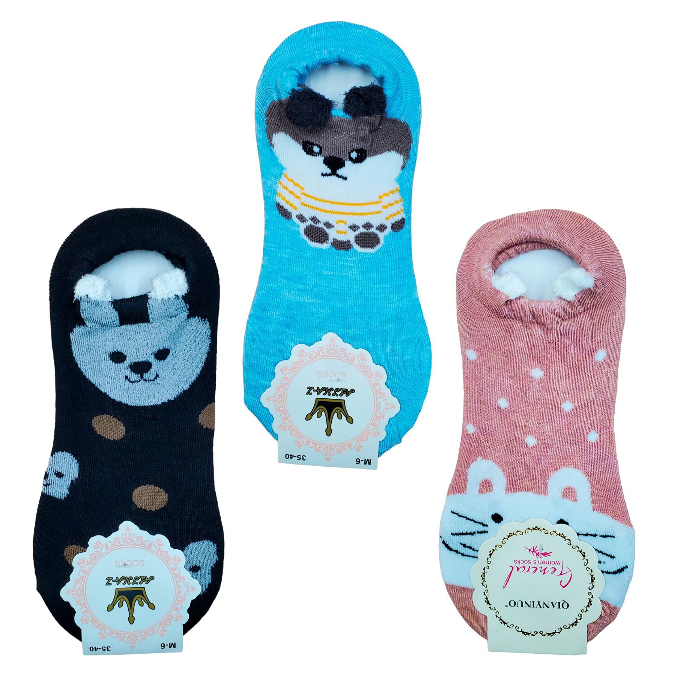 Tines Protectores - Invisible Con Orejitas Dama 6 Pares