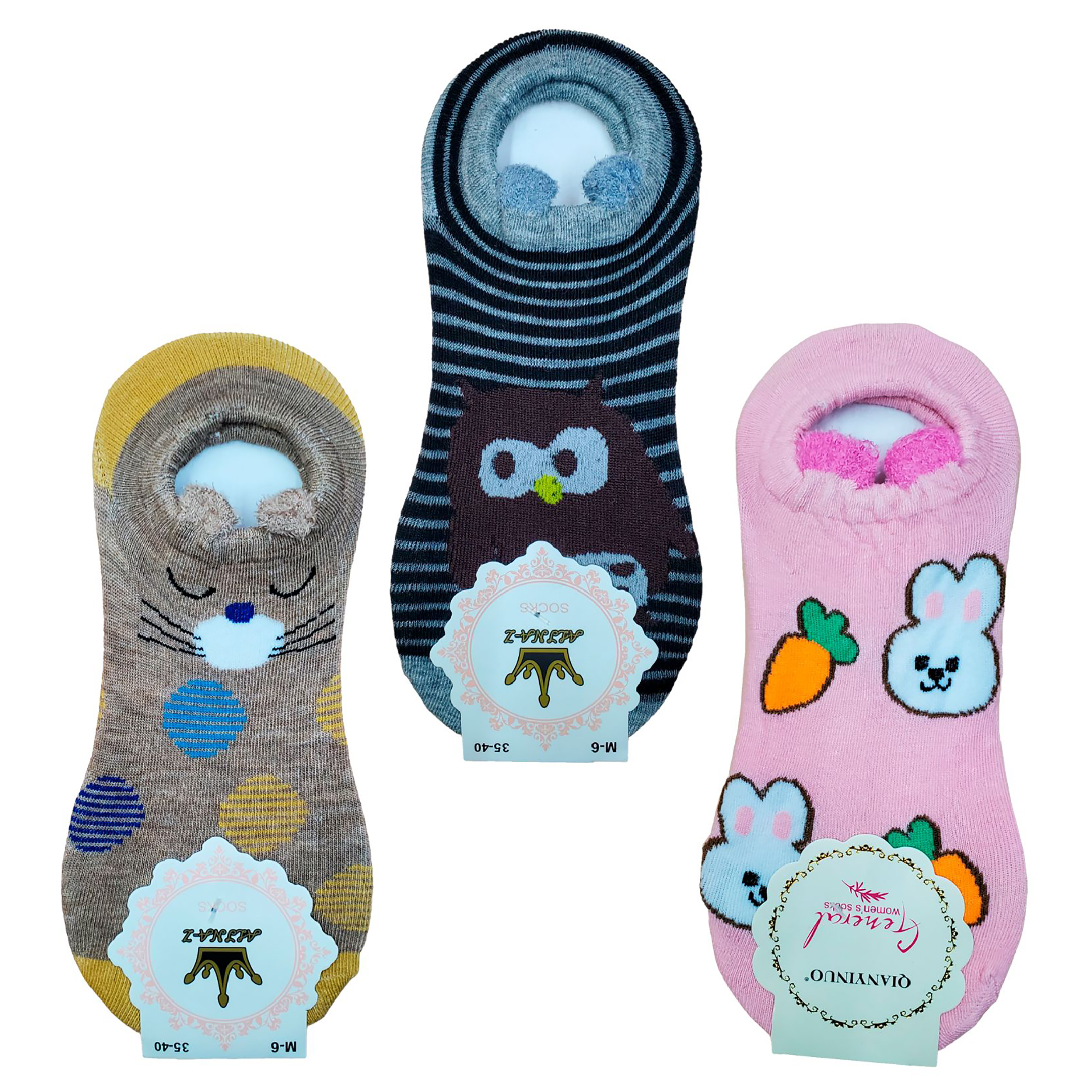 Tines Protectores - Invisible Con Orejitas Dama 6 Pares