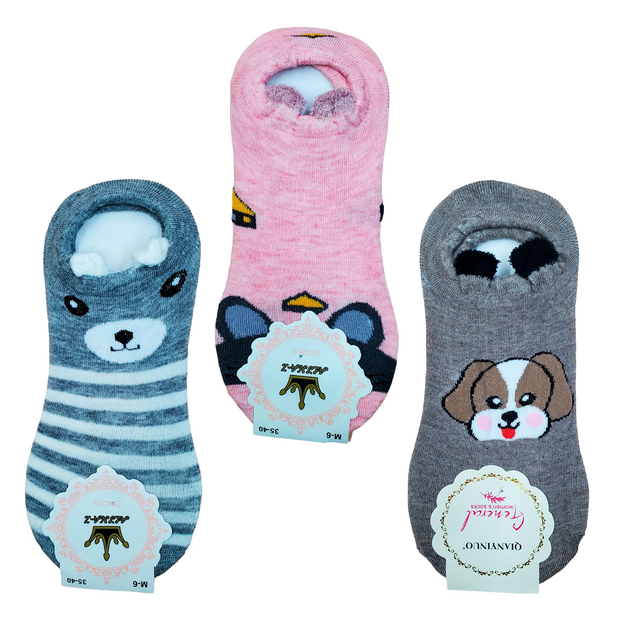 Tines Protectores - Invisible Con Orejitas Dama 6 Pares