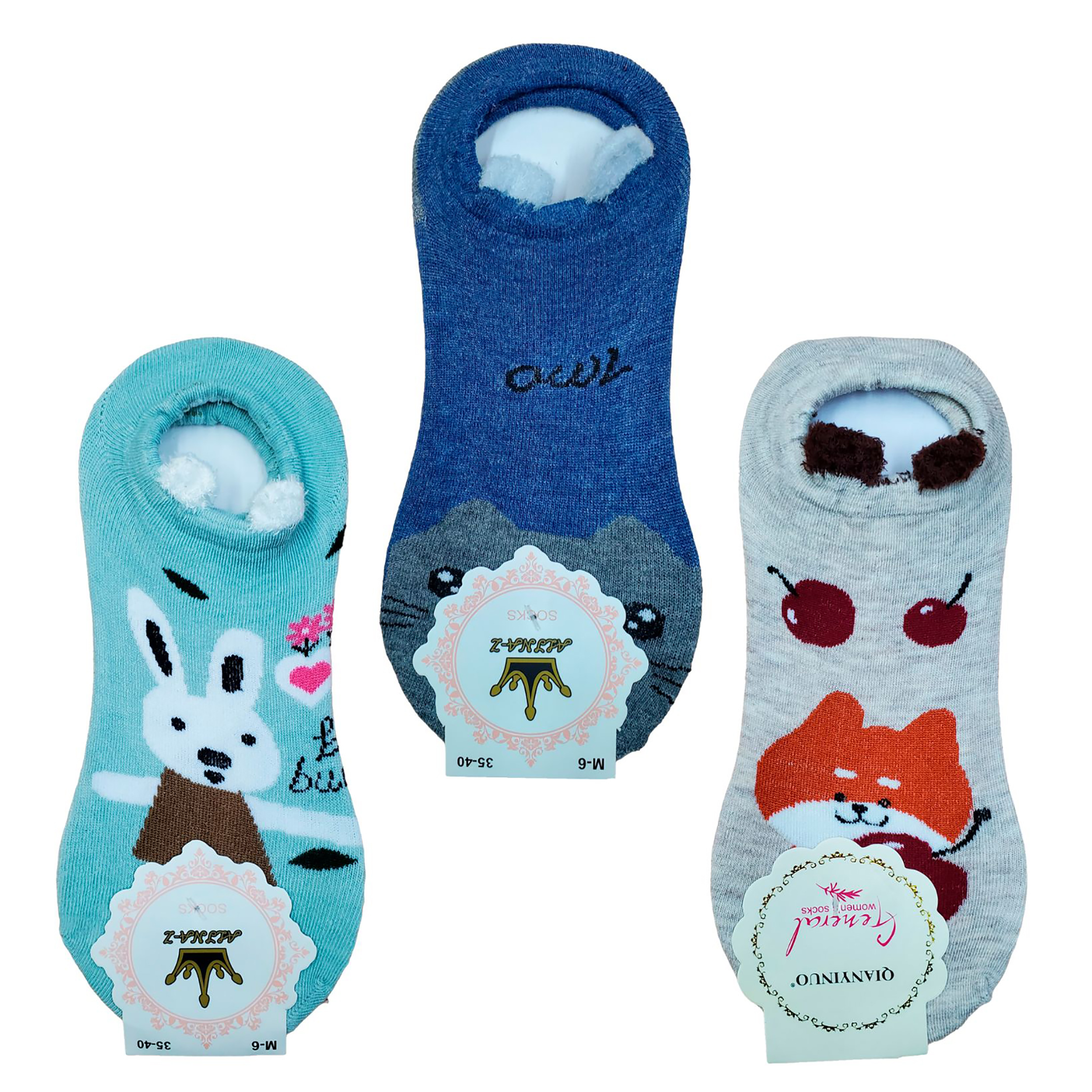 Tines Protectores - Invisible Con Orejitas Dama 6 Pares