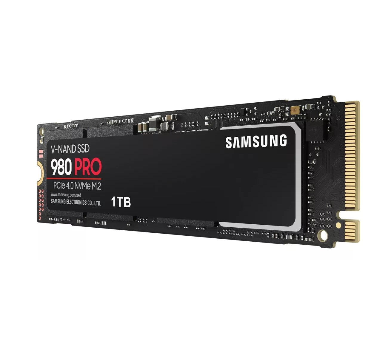 Disco sólido SSD interno Samsung 980 PRO, Para PC Modelo MZ-V8P1T0B Capacidad De 1TB Color Negro