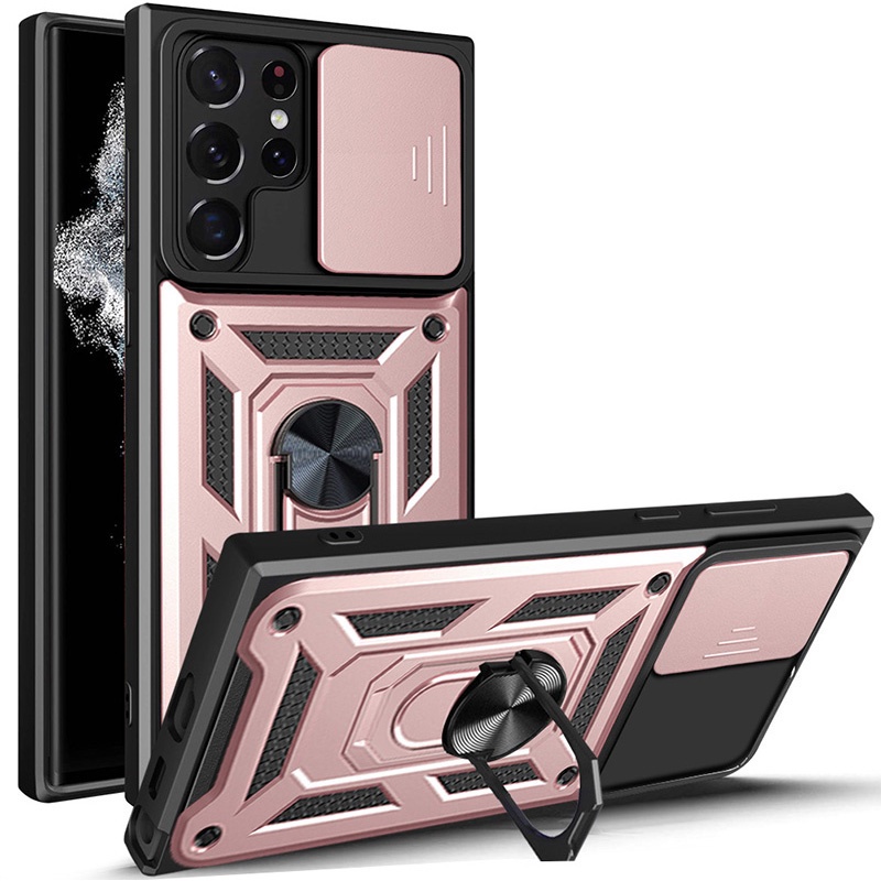 Funda para Samsung Galaxy S22 Ultra 5G de 6.8" Case con Anillo Giratorio 360 A Prueba De Golpes de Uso Rudo Carcasa Compatible con Carga Inalámbrica y Soporte Magnético para Automóvil