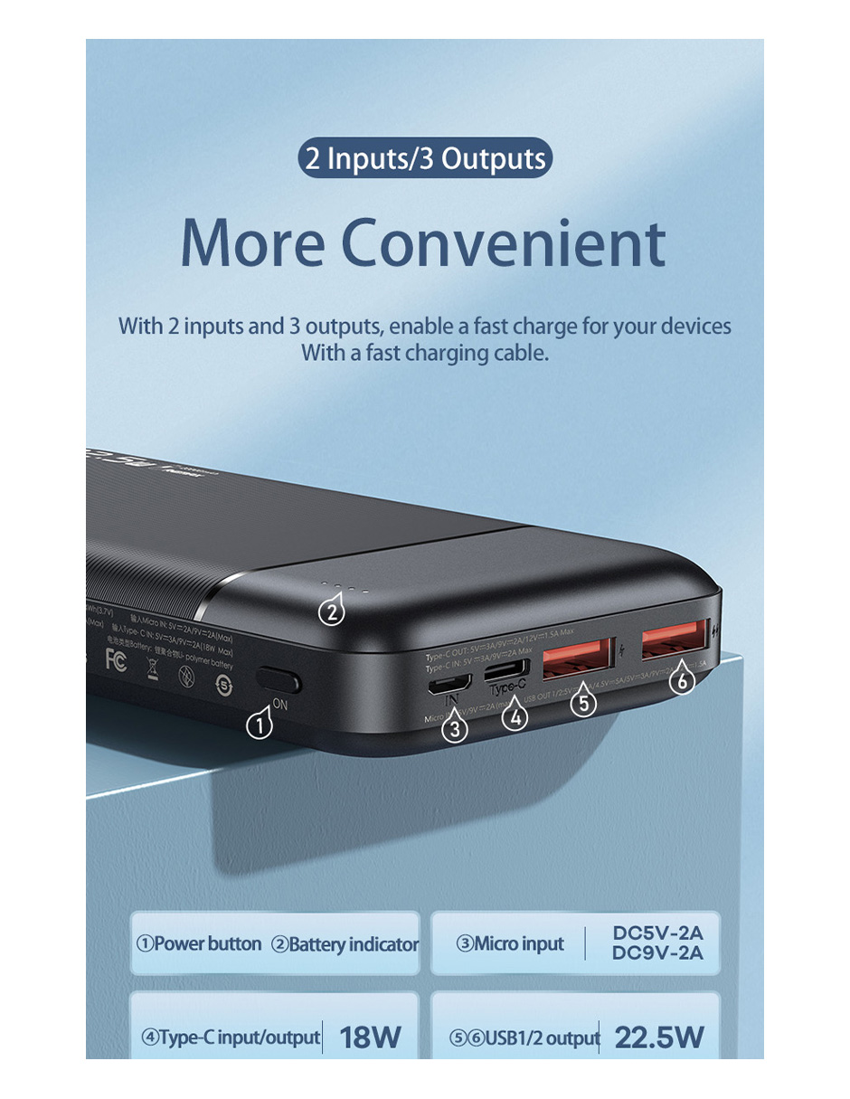 Remax Proda Power Bank Cargador Portatil 20000mah