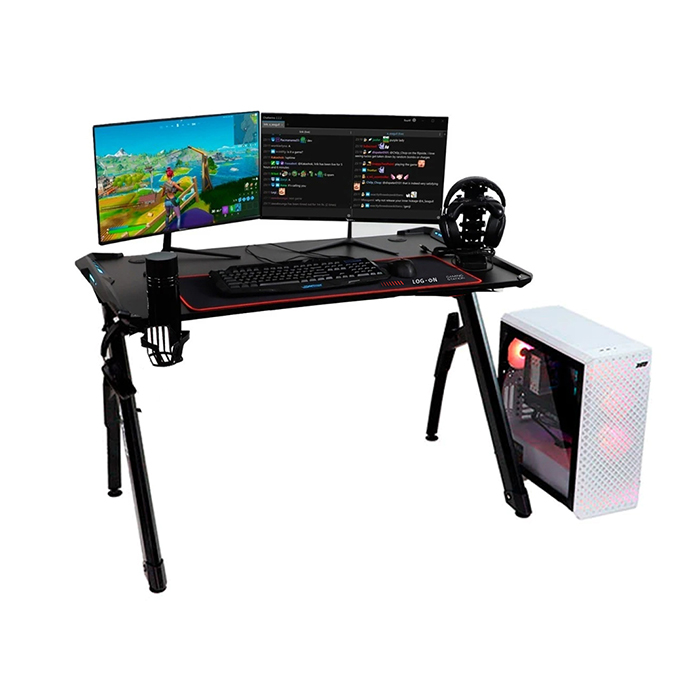 Escritorio Gamer Luces Led Rgb Porta Vasos Diseño Innovador