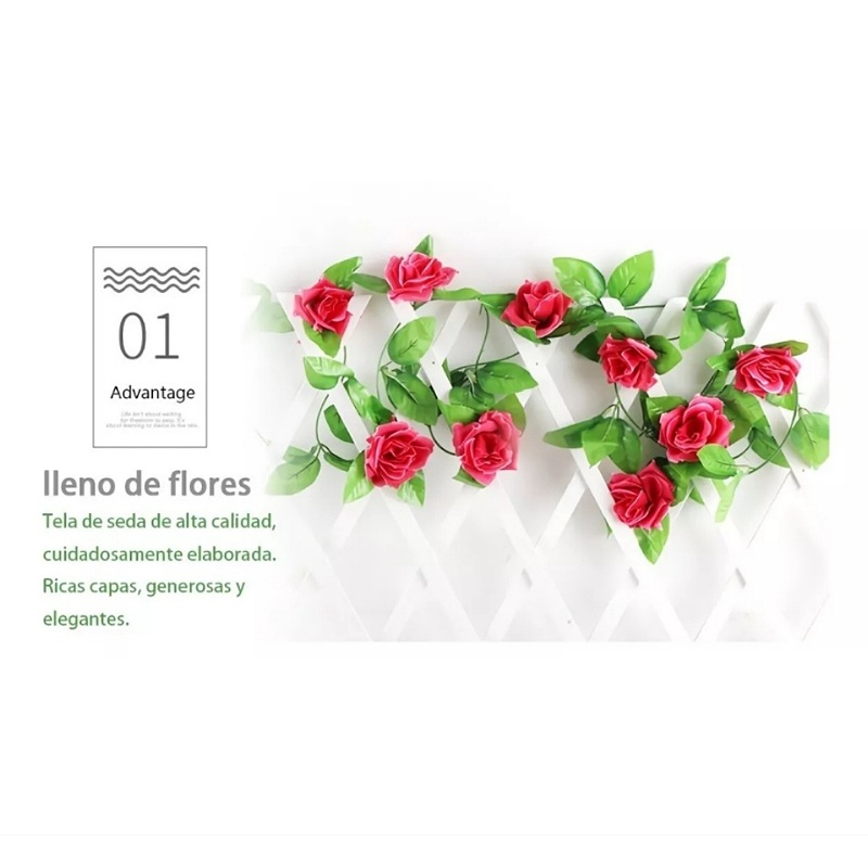 4 Flores Artificiales Rosa 2.3m Artificial Decoración Hogar