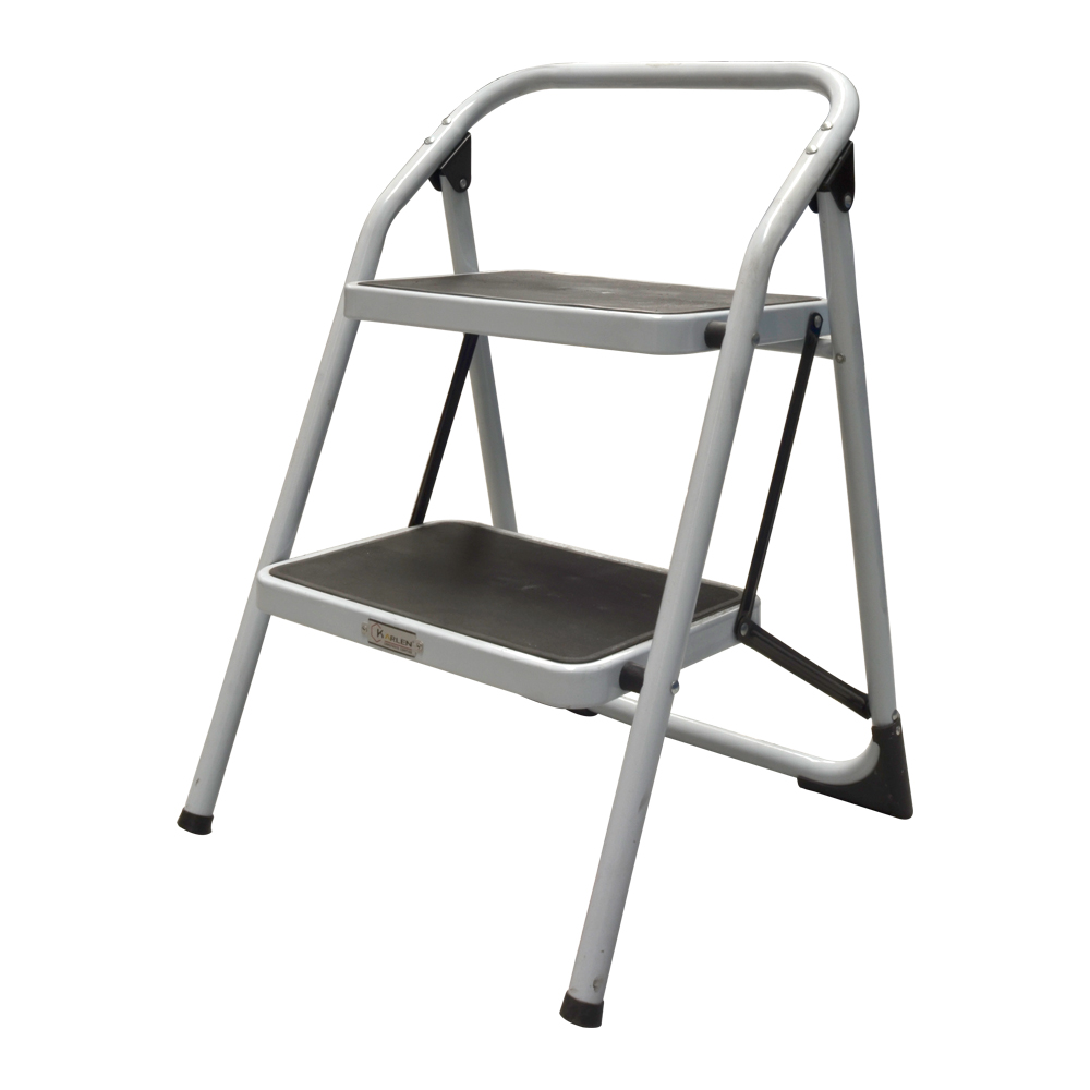 Escalera Plegable 2 Escalones Tubular Distancia Entre escalones 24cm De Acero Compacta Y Ligera Que Se Puede Usar En Interiores Y Exteriores Tamaño del Escalón 38x26cm