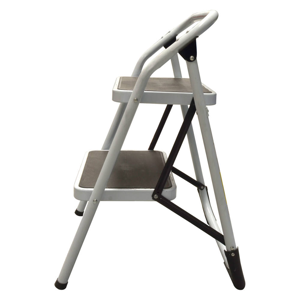 Escalera Plegable 2 Escalones Tubular Distancia Entre escalones 24cm De Acero Compacta Y Ligera Que Se Puede Usar En Interiores Y Exteriores Tamaño del Escalón 38x26cm