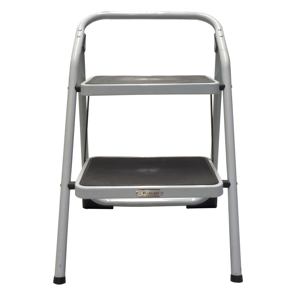 Escalera Plegable 2 Escalones Tubular Distancia Entre escalones 24cm De Acero Compacta Y Ligera Que Se Puede Usar En Interiores Y Exteriores Tamaño del Escalón 38x26cm