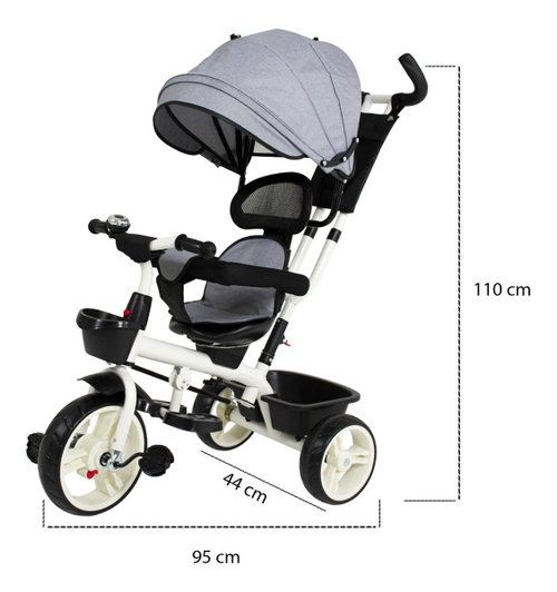 Triciclo Bebe Infantil Con Asiento Giratorio 360° Campanita
