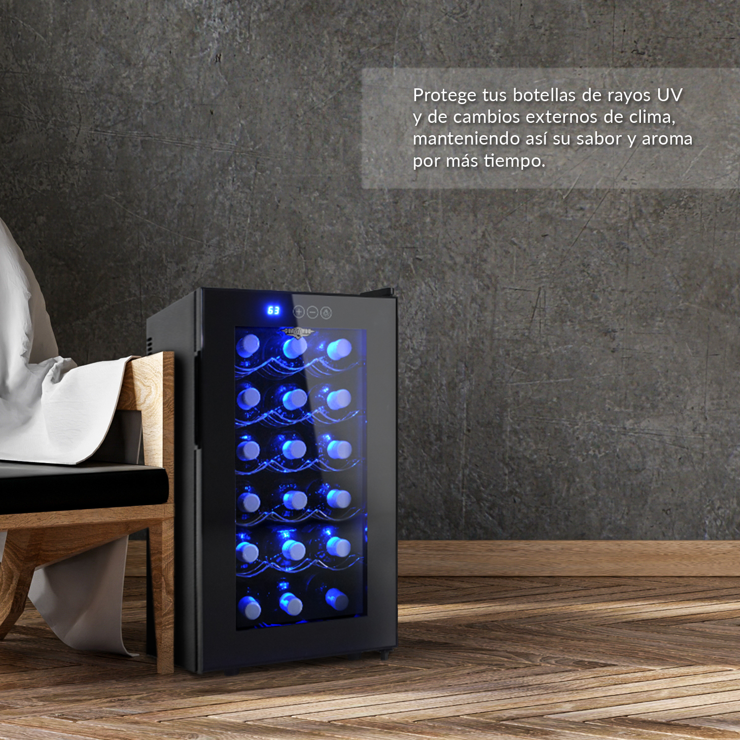 Cava Enfriador Vinos 18 Botellas Frigobar Exclusive Premium