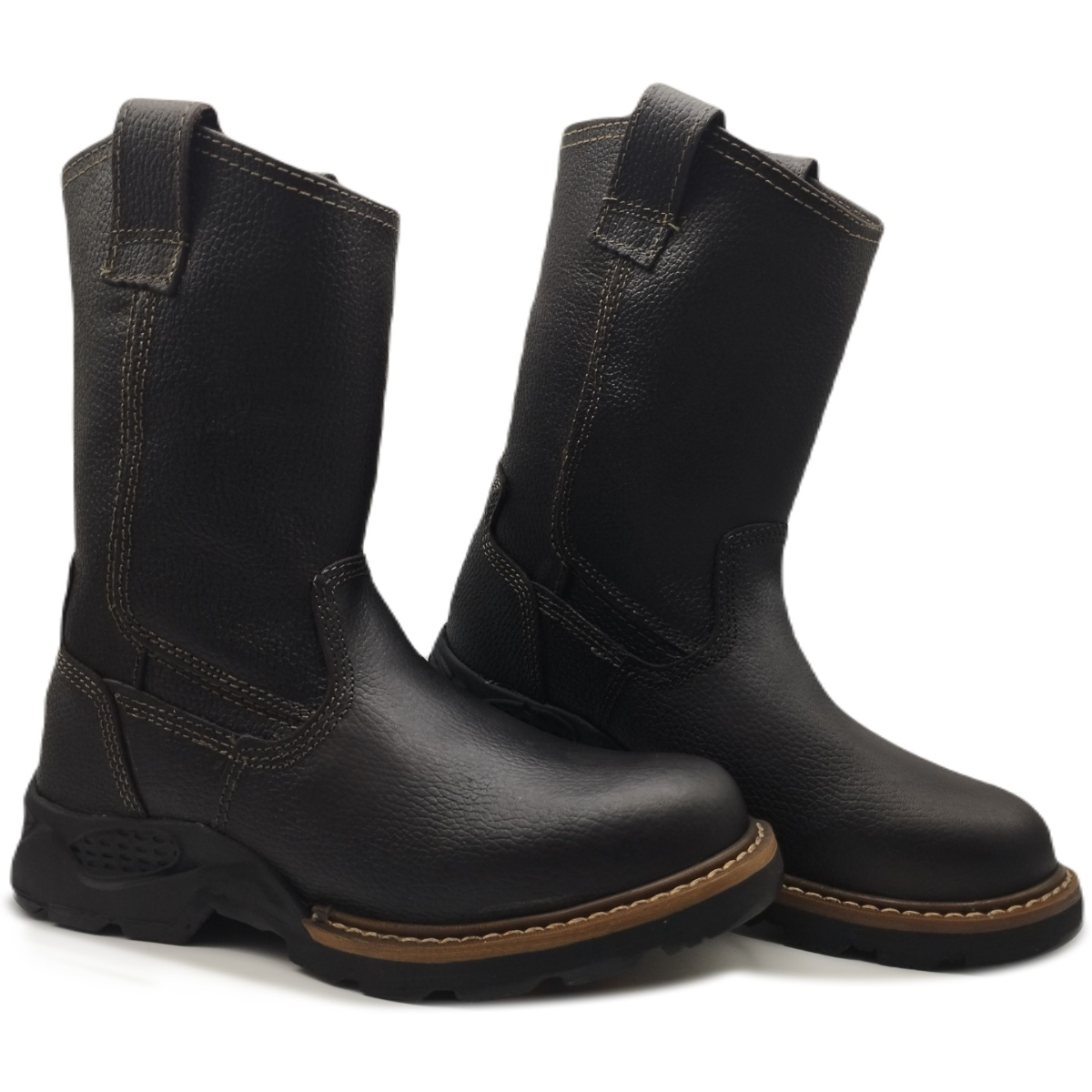 Botas altas de Piel gruesa y suela costurada sin Casquillo ideal para Trabajo de uso rudo Fish