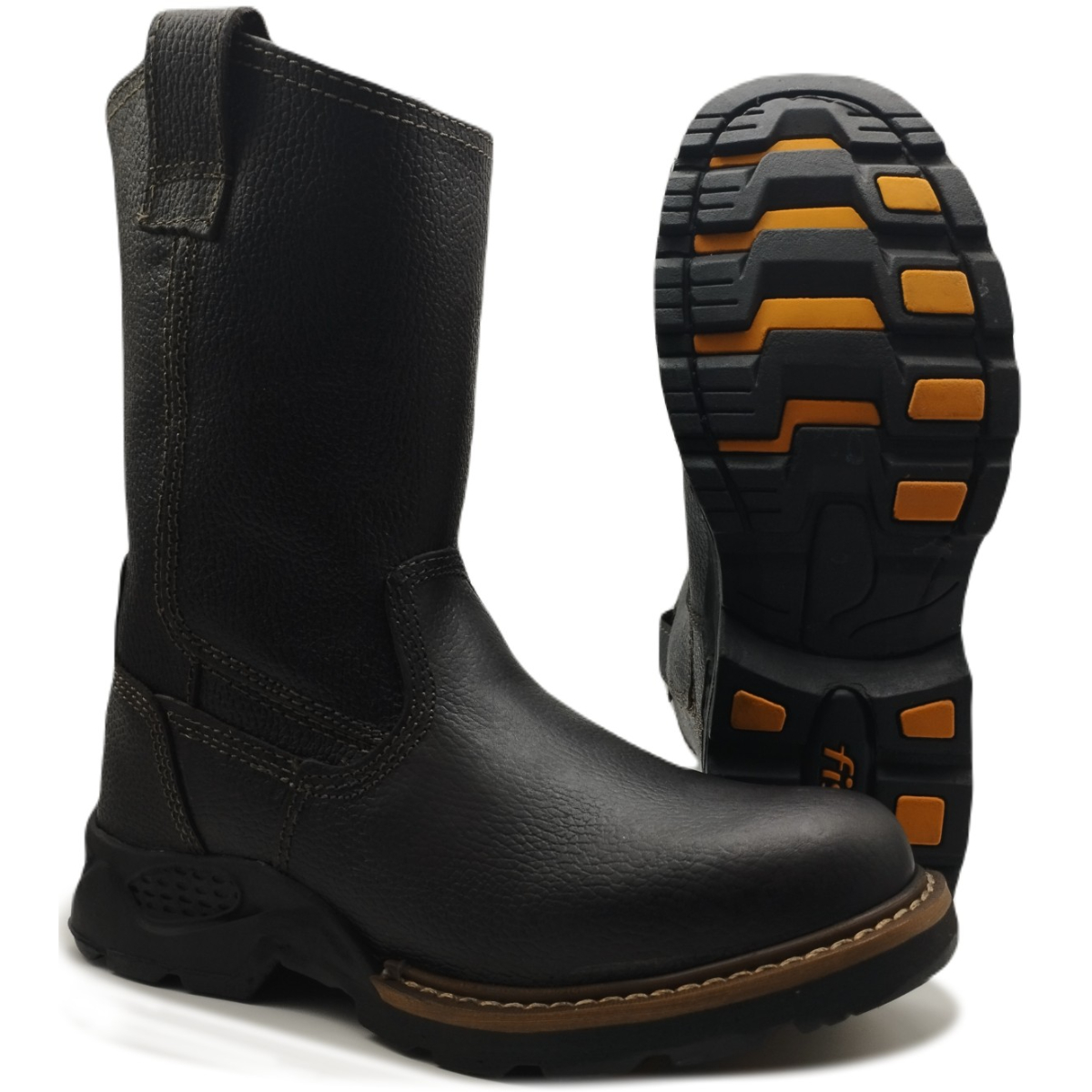 Botas altas de Piel gruesa y suela costurada sin Casquillo ideal para Trabajo de uso rudo Fish
