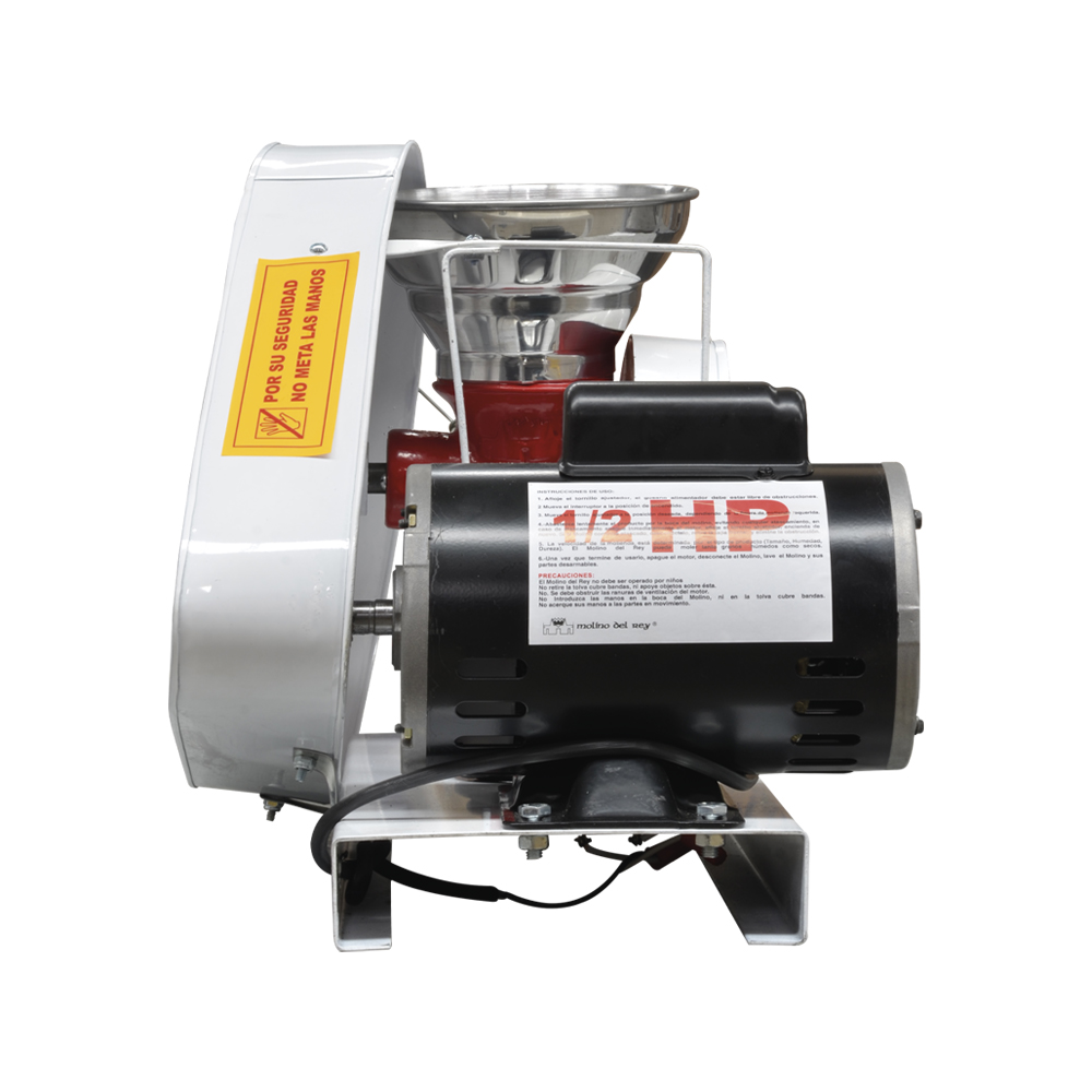 Molino Electrico para granos ECO 0.5HP Ideal para moler granos húmedos y secos como queso, café, cacao, arroz, trigo, maíz, nixtamal y especias de mesa.