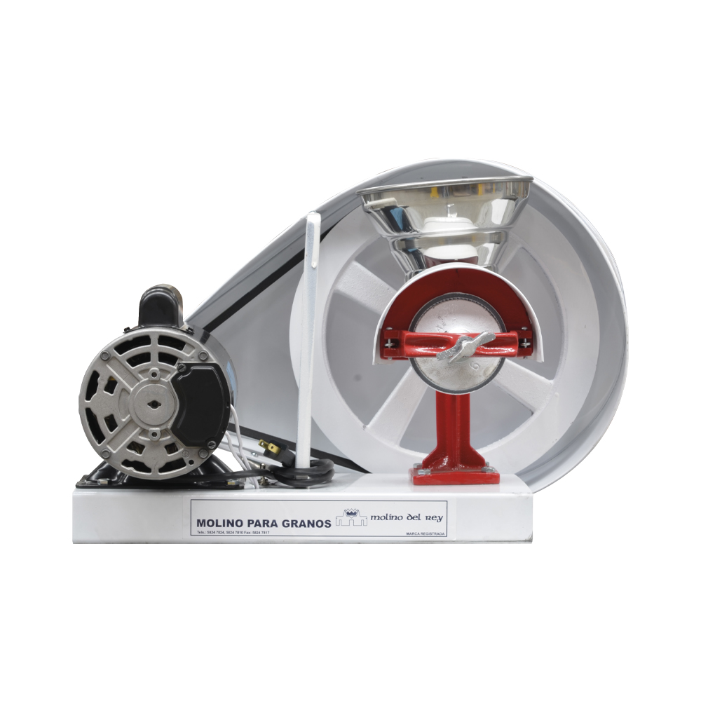 Molino Electrico para granos ECO 0.5HP Ideal para moler granos húmedos y secos como queso, café, cacao, arroz, trigo, maíz, nixtamal y especias de mesa.