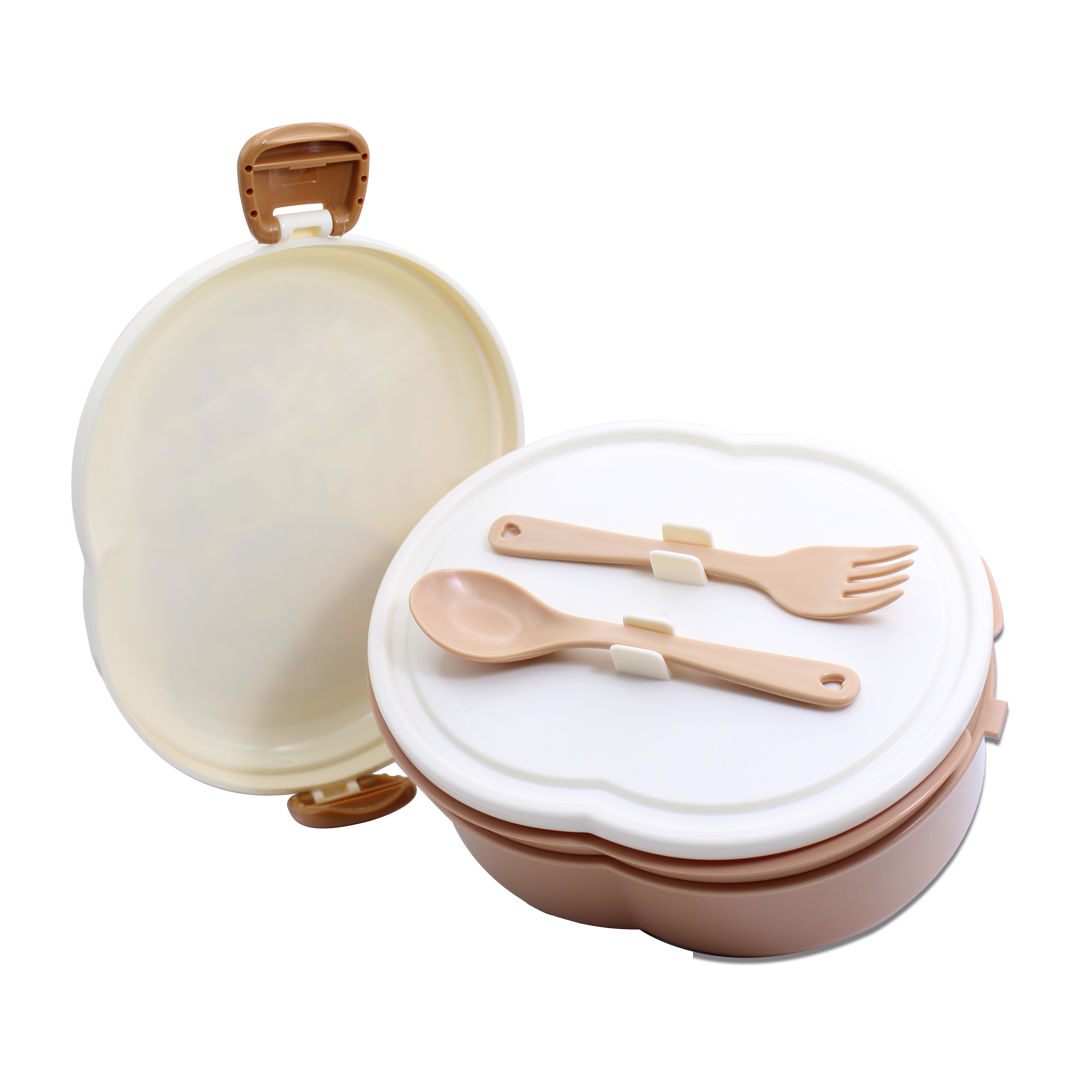 Tupper Doble Piso Con Cuchara Y Tenedor Capacida De 800ml