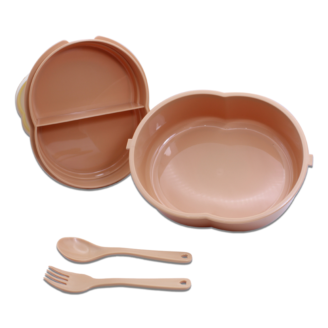 Tupper Doble Piso Con Cuchara Y Tenedor Capacida De 800ml