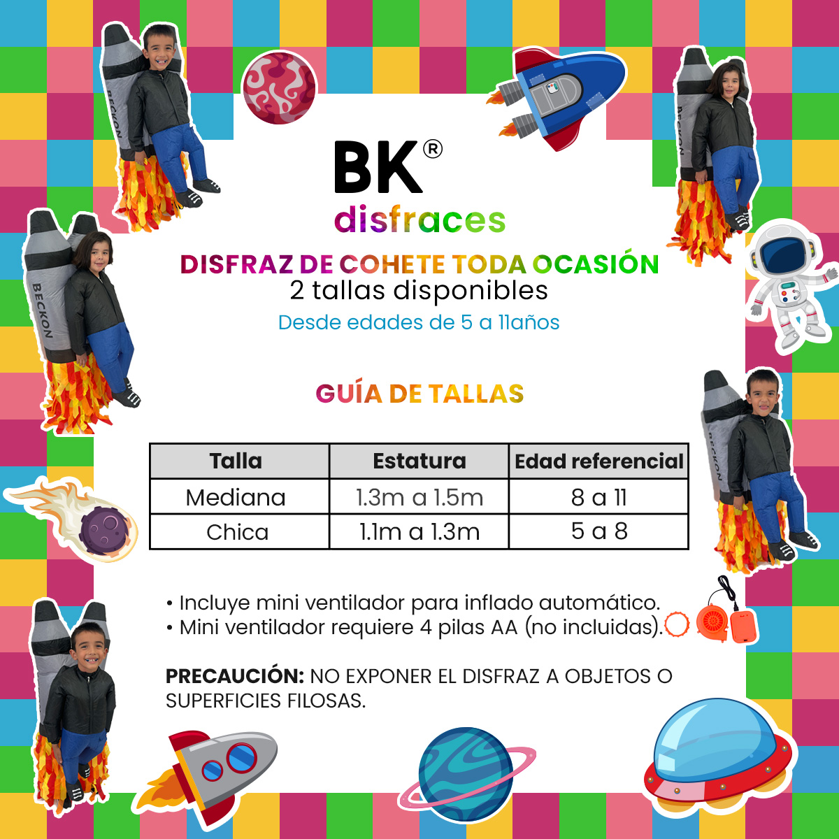 Disfraz Inflable De Halloween Cohete Espacial Rocket Nave space Toda Ocasión