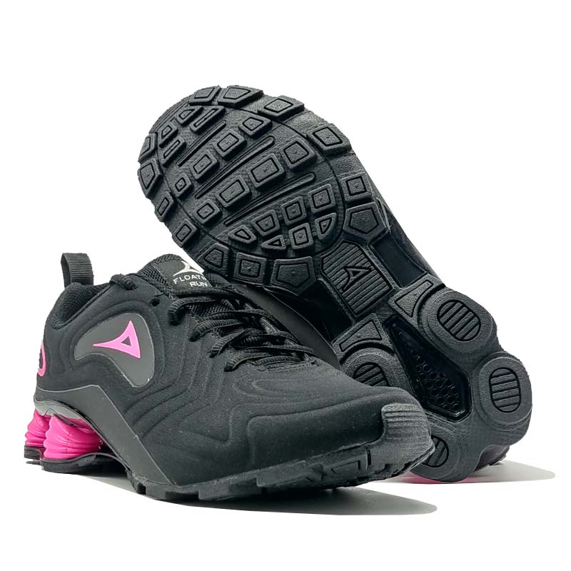 Tenis Pirma 4015 Negro Rosa Mujer Deportivo Ejercicio Runing