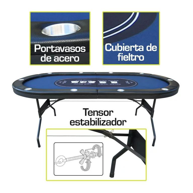 Mesa de Póker plegable 10 jugadores Athletic Works mesa de billar