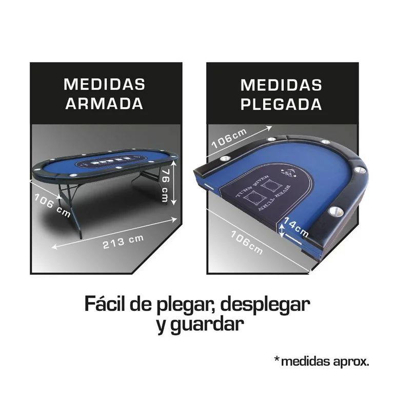 Mesa de Póker plegable 10 jugadores Athletic Works mesa de billar