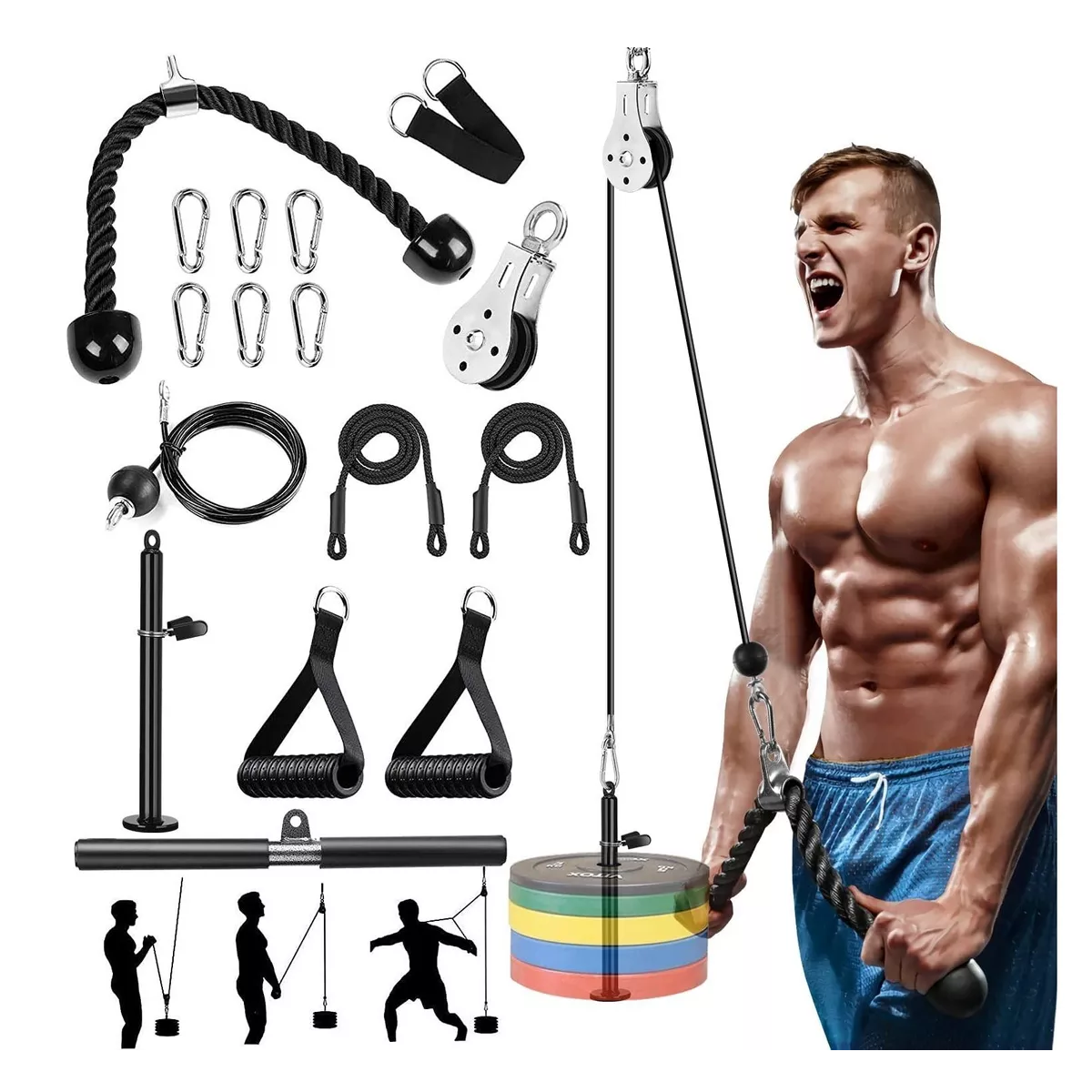 Equipo Fitness Gimnasio Polea Cable Brazo Biceps Triceps