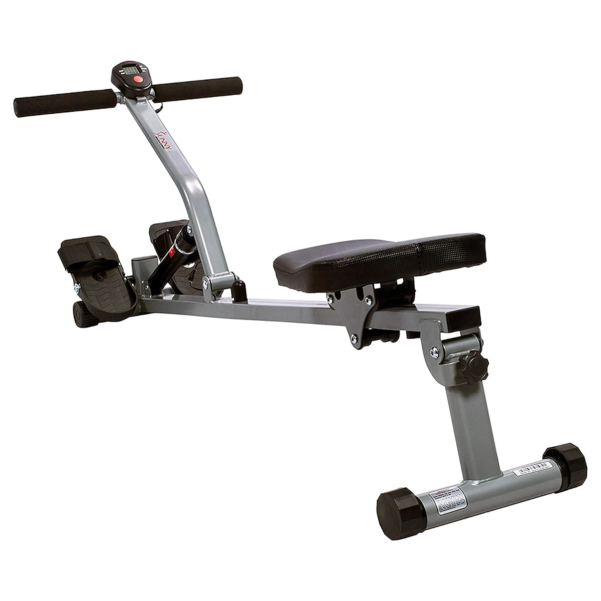 Sunny Health Fitness SF RW1205: Máquina de Remo con Resistencia Hidráulica Ajustable de 12 Niveles y Monitor Digital