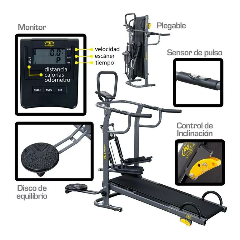 Caminadora manual 4 en 1 con escaladora Athletic Works WMT-2646