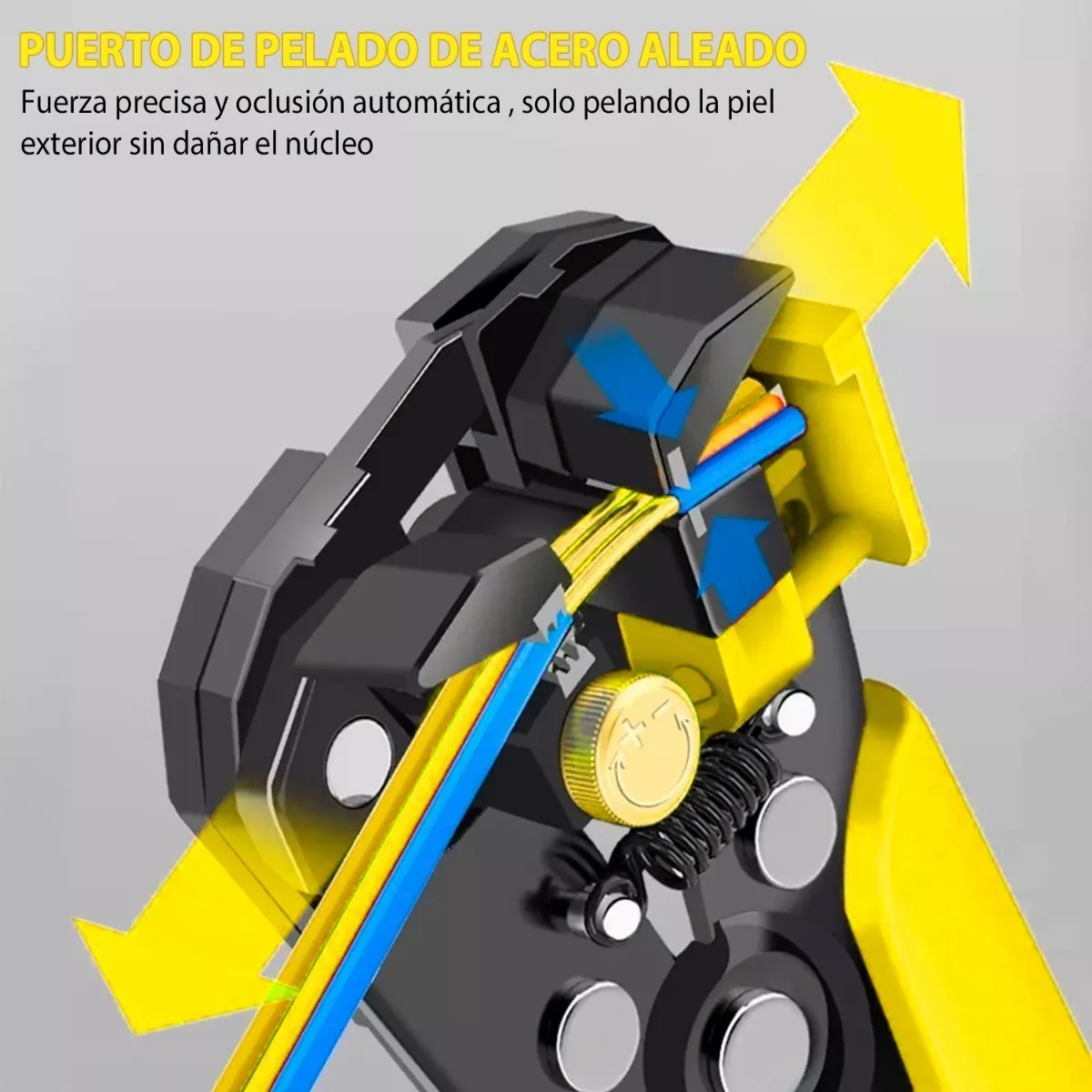 Alicates Pinzas Crimpadoras Pelacable Automatica Cortacables Amarillo