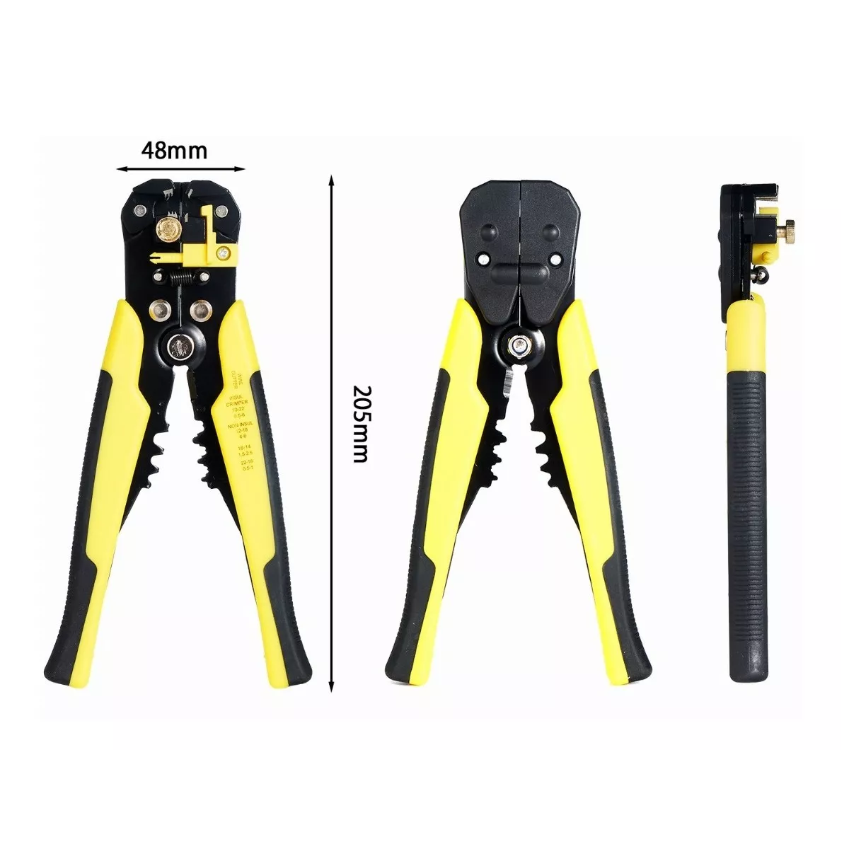 Alicates Pinzas Crimpadoras Pelacable Automatica Cortacables Amarillo