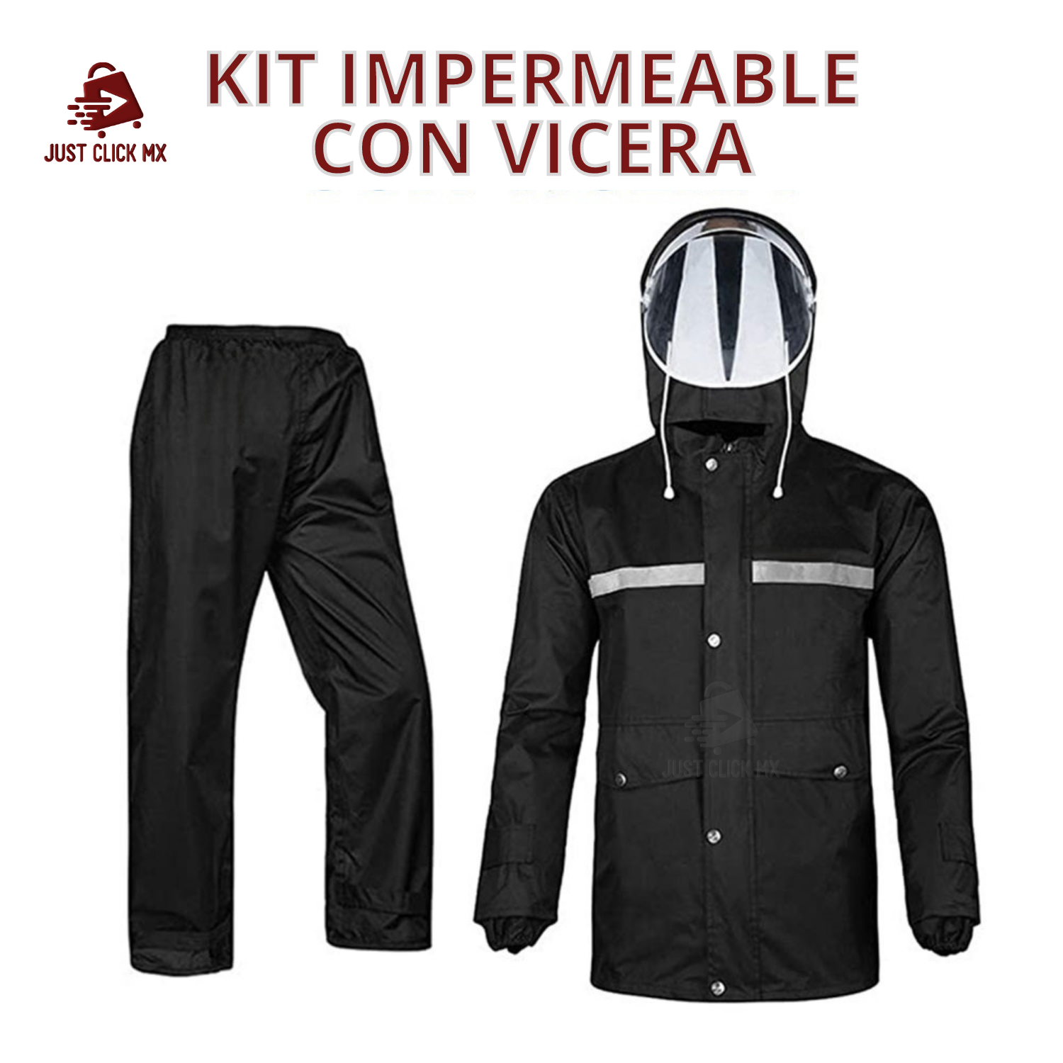 Impermeable Reflejante Completo Con Vicera Para Lluvia 