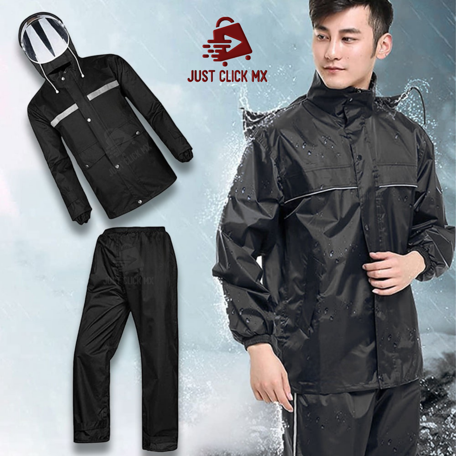 Impermeable Reflejante Completo Con Vicera Para Lluvia 