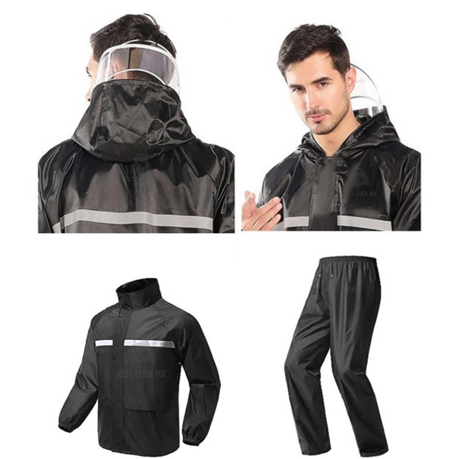 Impermeable Reflejante Completo Con Vicera Para Lluvia 