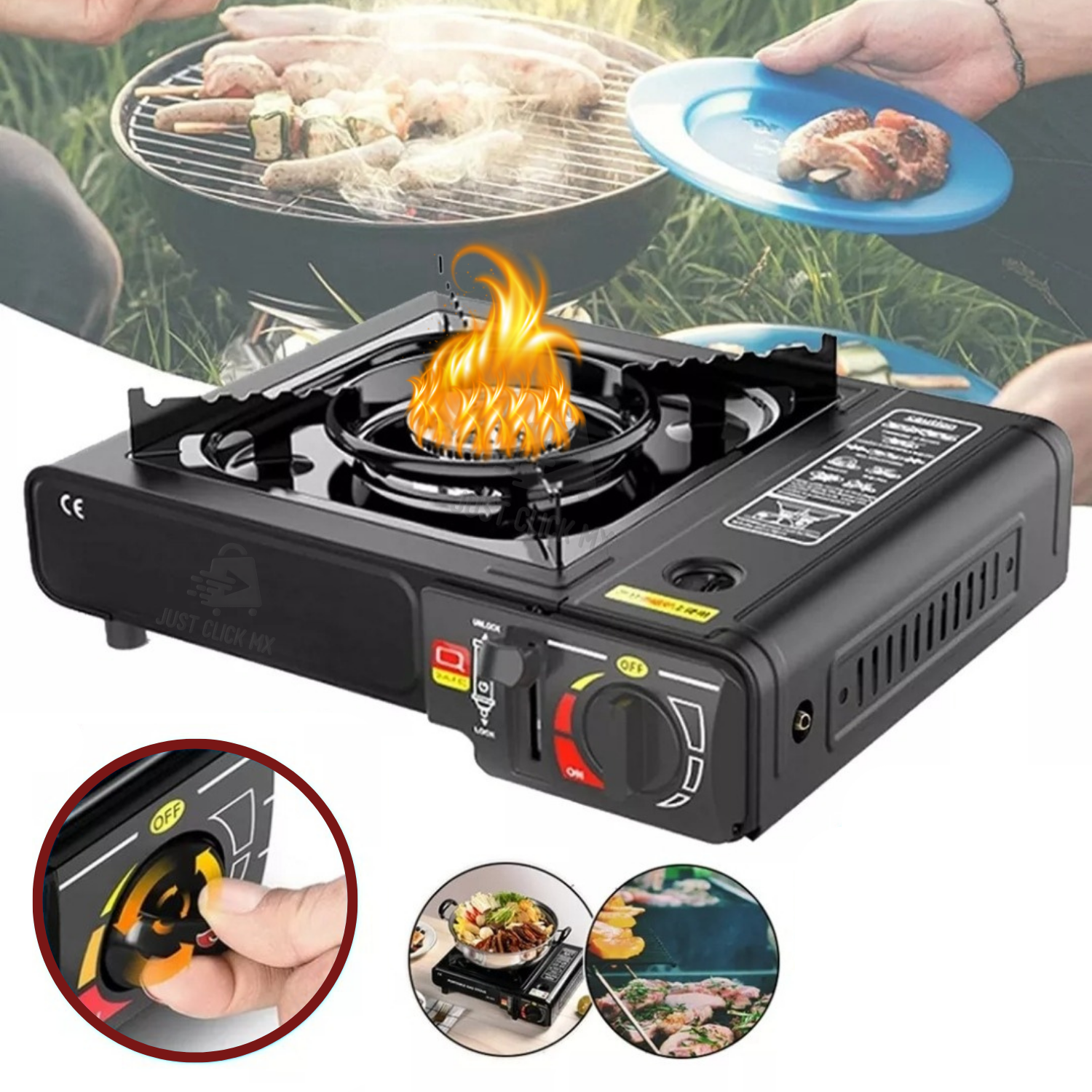 Estufa Portátil de Camping a Gas Butano Para Interior y Exterior