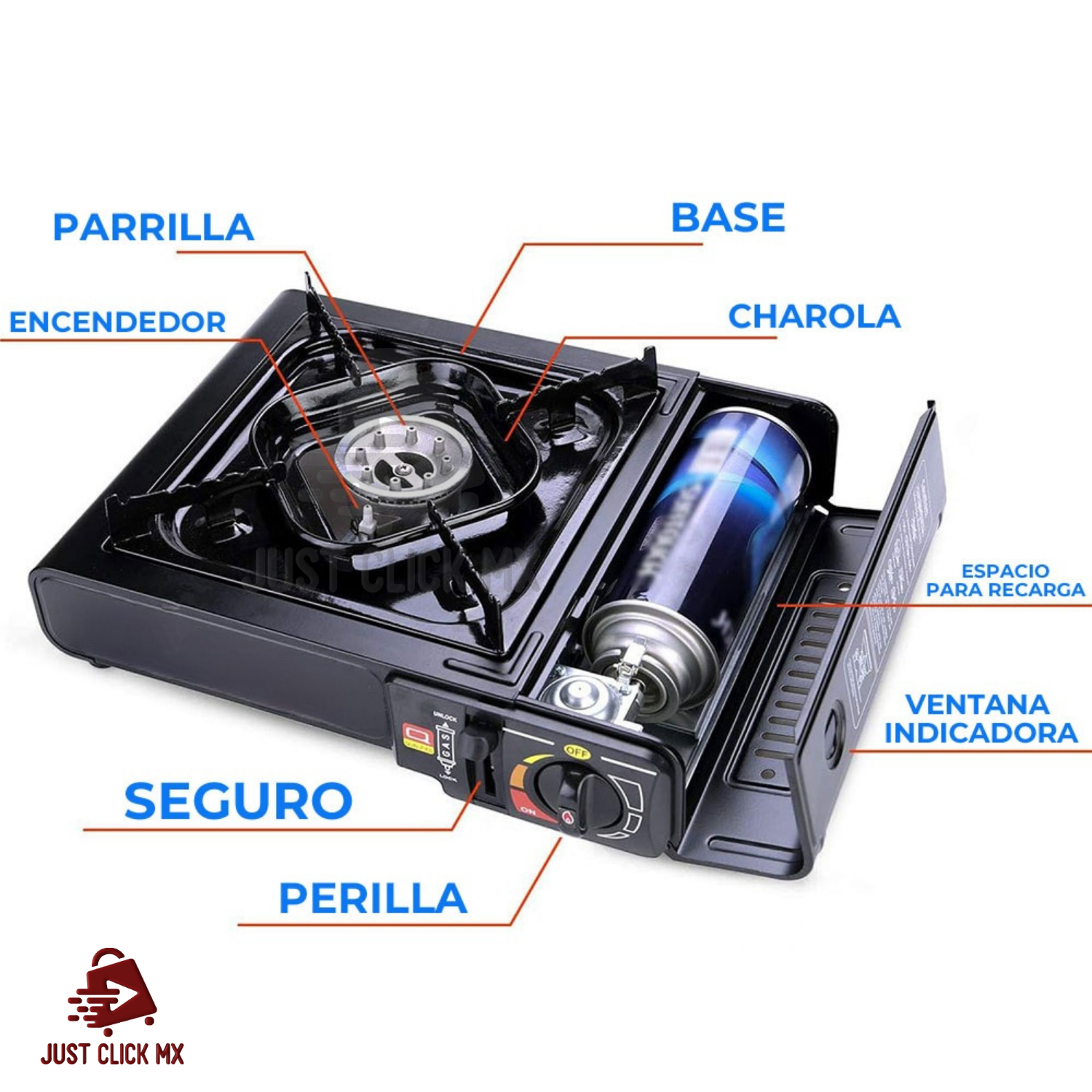 Estufa Portátil de Camping a Gas Butano Para Interior y Exterior